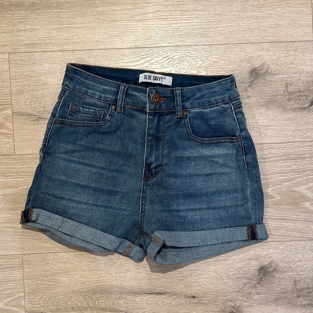 Blue Savvy Women's Rolled Hem Jean Shorts